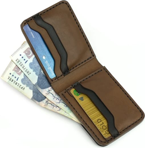 The Drifter Travel Wallet open interior detail